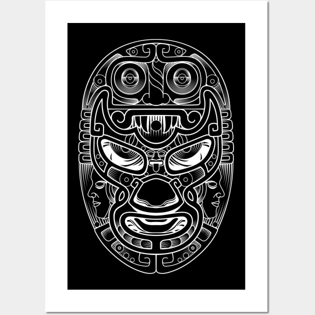 Luchador - Aztec Design Wall Art by verde